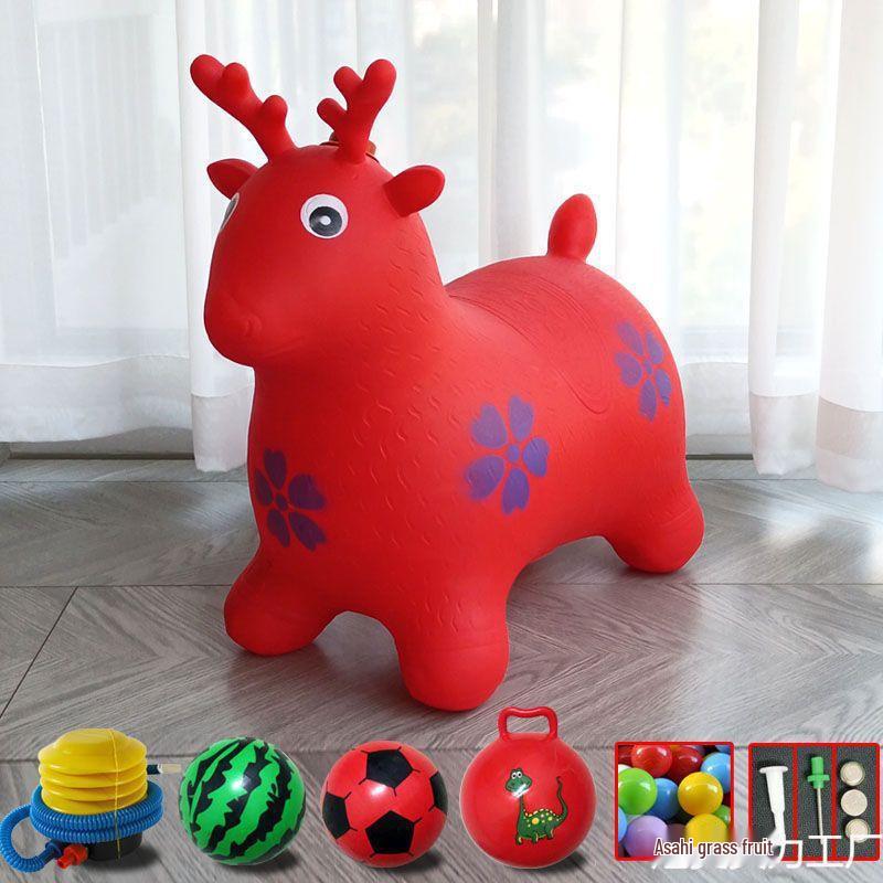 Extra Large Inflatable Bouncy Horse with Music - Thickened Leather Ride-On Pony for Children