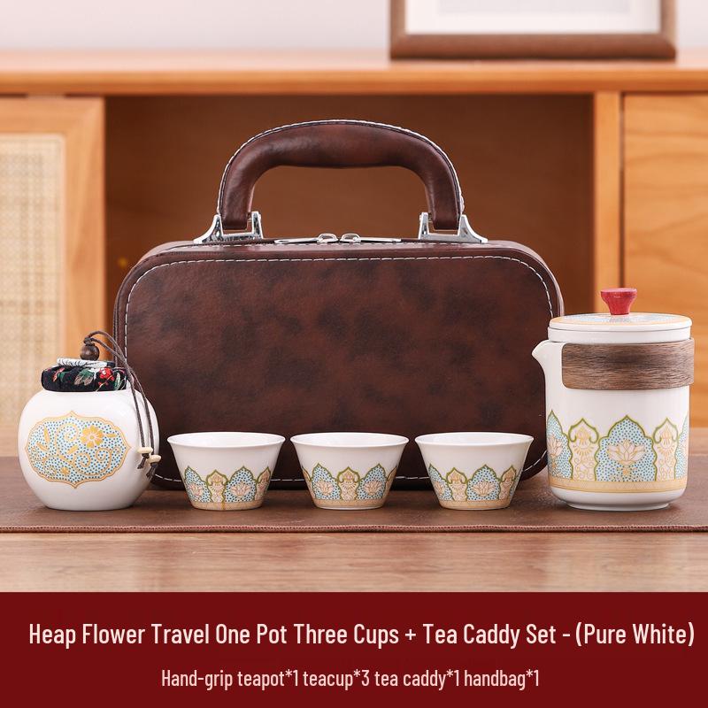 Portable Outdoor Kung Fu Tea Set - Engraved Logo for Business Gifts