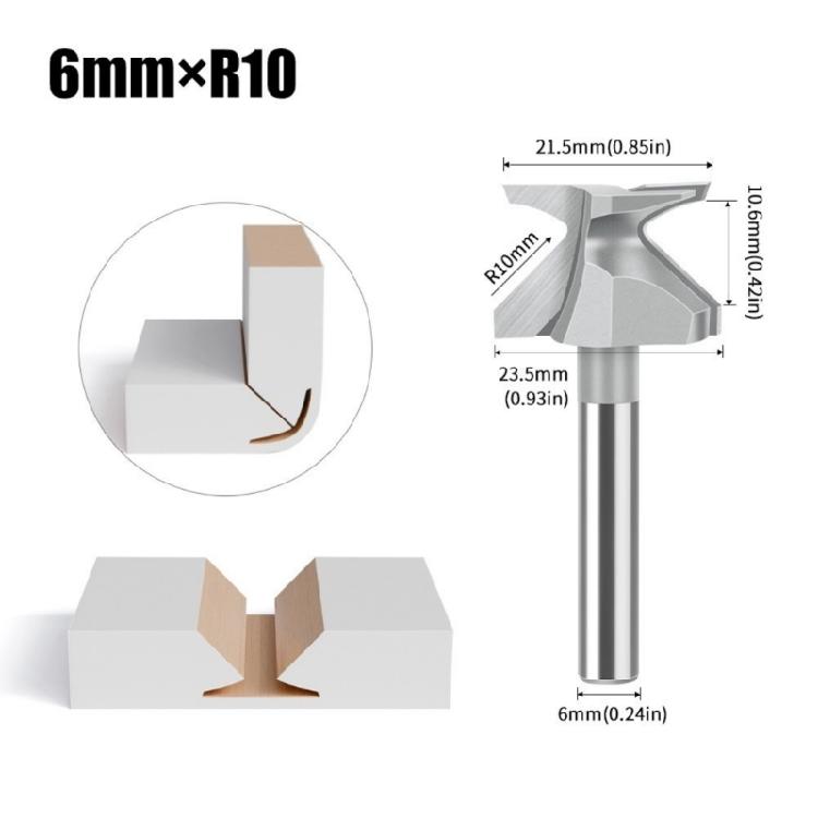 Efficient R10 Curved Cutting Router Bit Wear Resistant Chamfer Router Bit For Carpentry Cabinetmaking Projects