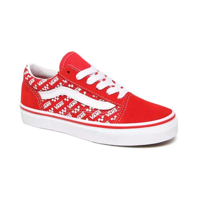 Vans Old Skool Logo Repeat Low top Kids' Skateboarding Shoes Red Children Aged 3 7 Years Old VN0A4BUUW35