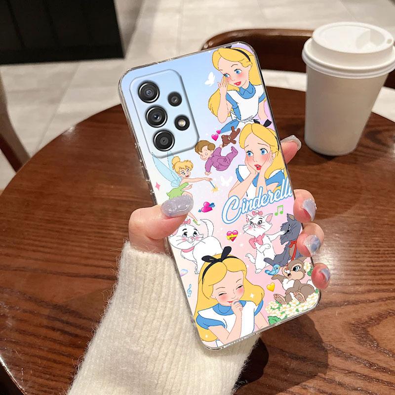 Case For Samsung Galaxy A57 A37 A56 5G A36 Case A55 A54 A35 A26 A07 A17 A16 A06 A34 A15 Cover Disney Princess Jasmine Cinderella
