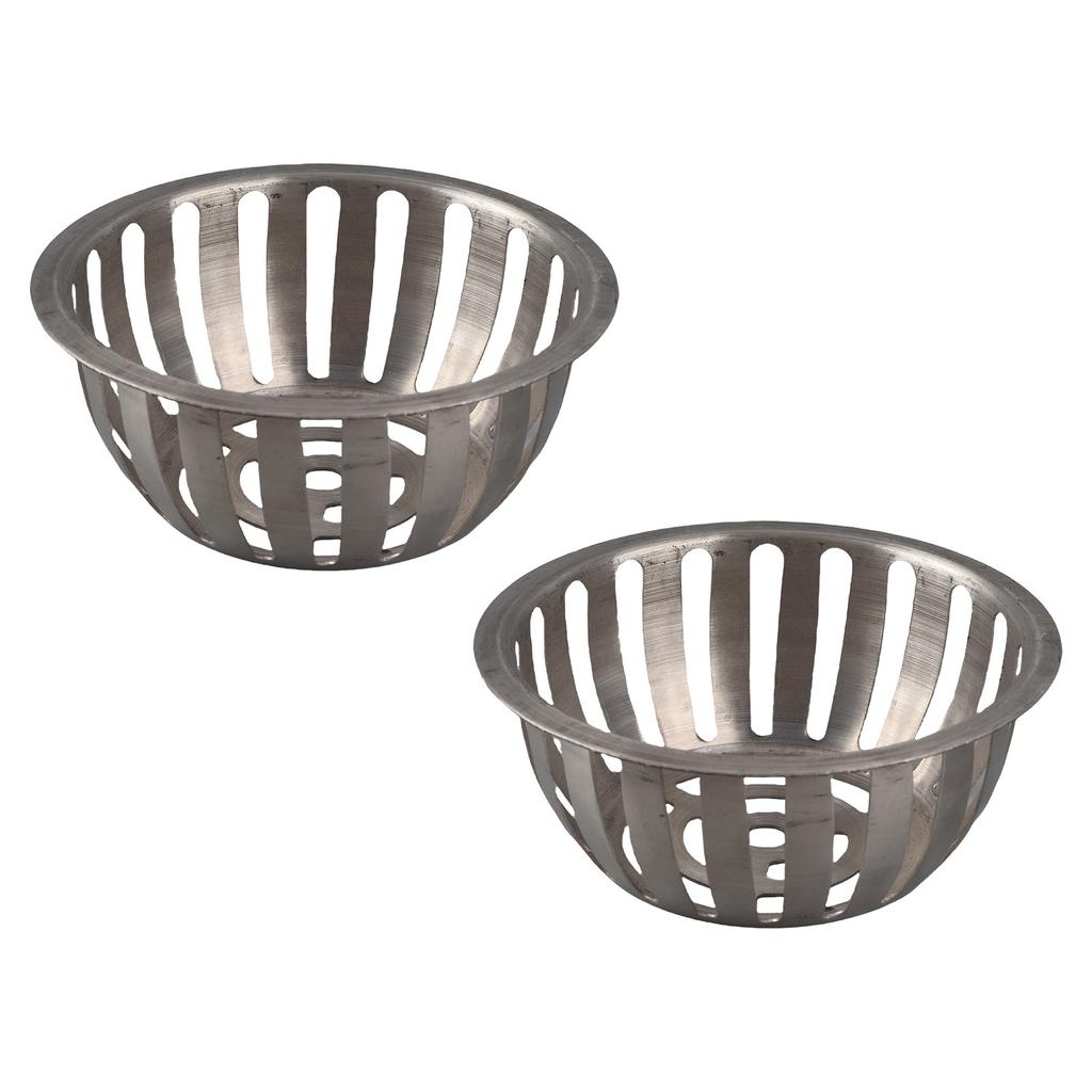 2 Stück Edelstahl Runde Form Verstopfungssicherer Dachablauf Bodenablauf für Garten Balkon(75 mm)