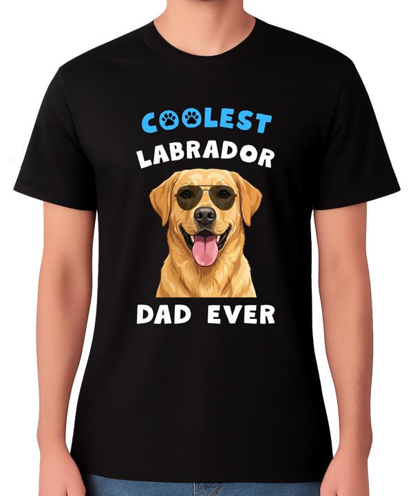 Coolest Labrador Dad Ever T-Shirt Dog Lover Gift Unisex Tee S