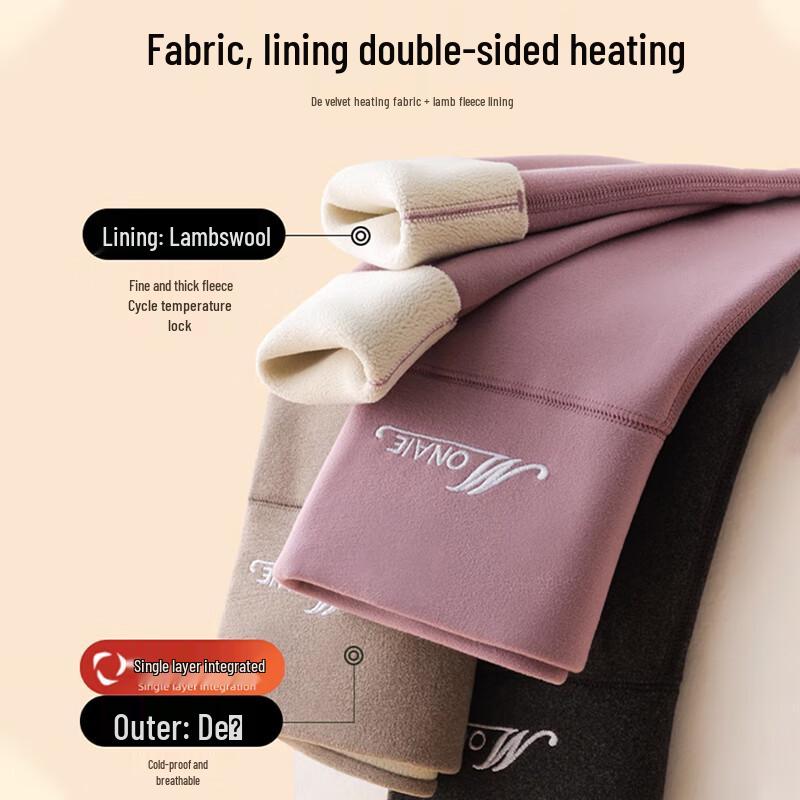 LANGSHA Women's High-Waist Lamb Wool Thermal Leggings