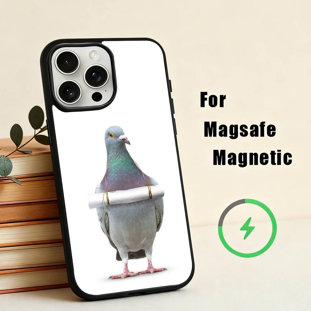 Funny P-Pigeon Mischief Phone Case For iPhone 17,16,15,14,13,12,Plus,Pro,Max for Magsafe Magnetic Wireless Charging