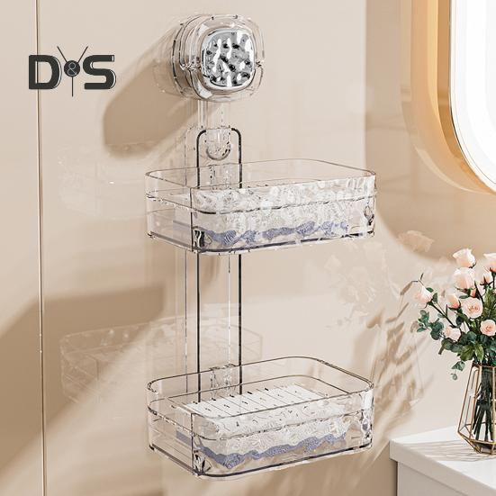 Săpunieră cu ventuză cu găuri de scurgere, puternică, portantă, ușor de instalat, montată pe perete, săpunieră de duș