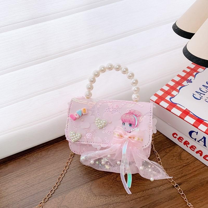 Snowflake Frozen Pattern Childrens Small Crossbody Bag With Material Sequin