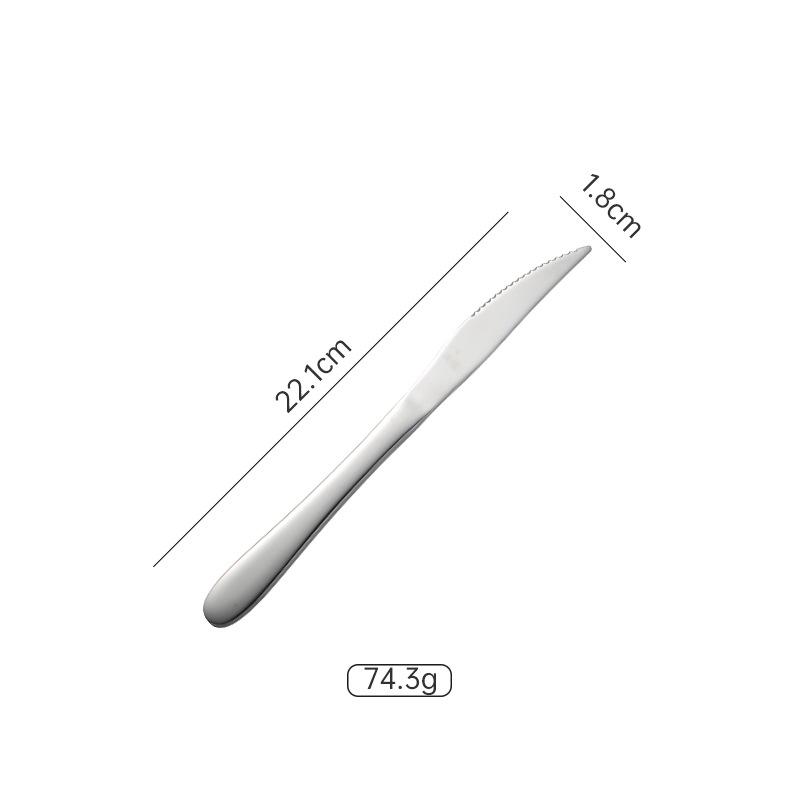 1012 series stainless steel round spoon tip spoon multi-specification western tableware knife fork spoon 410 gift dessert spoon