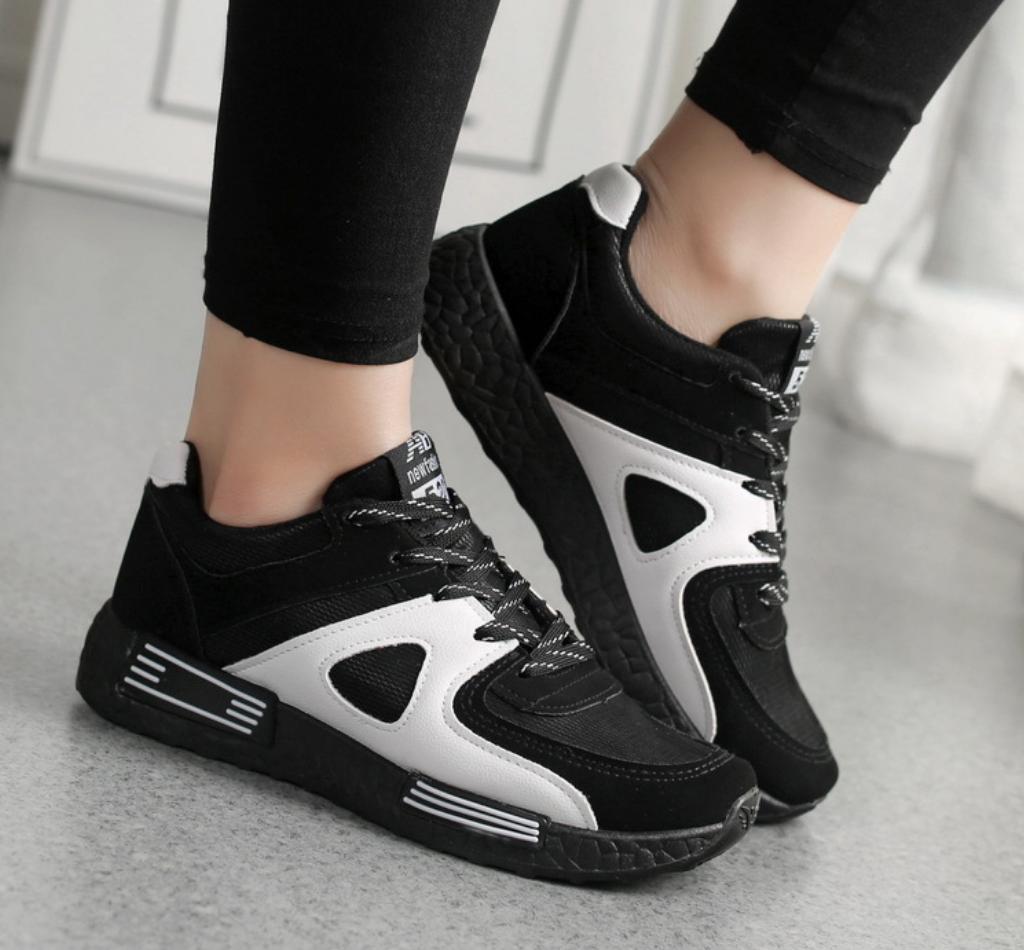 

Женские Осенние Новые Модные Дышащие Кроссовки на Платформе Нескользящие Женские Спортивные Туфли Удобные Кроссовки Zapatos De Mujer 35 чёрный