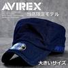 AVIREX Authentic Work Large 7992540 Size Men's Cap, Sizes, (14787700) (JP, Chart, 62.0 Cm, 64.0 Cm, DENIM_NAVY(49))
