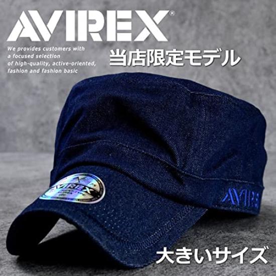 AVIREX Authentic Work Large 7992540 Size Men's Cap, Sizes, (14787700) (JP, Chart, 62.0 Cm, 64.0 Cm, DENIM_NAVY(49))