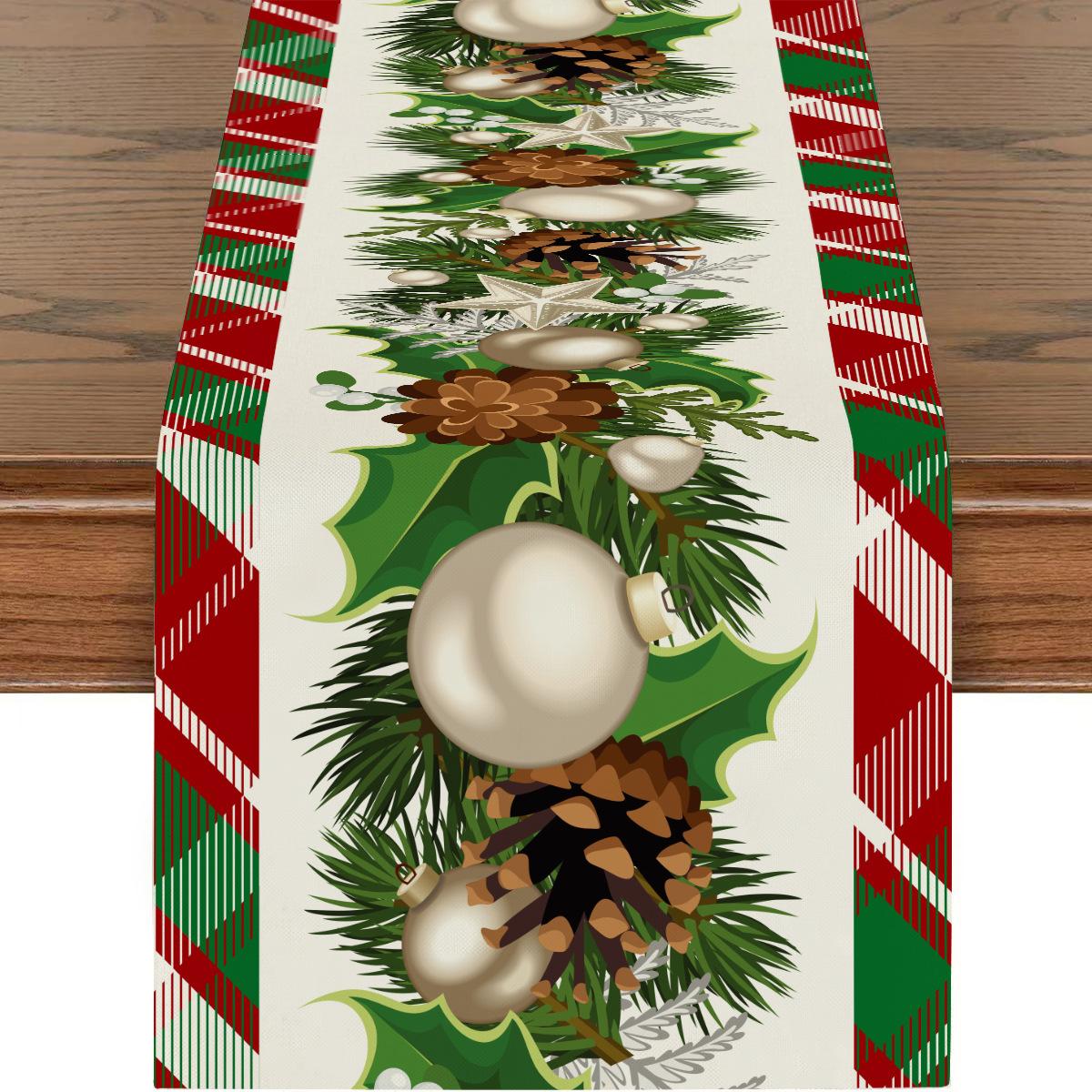 

Різдвяна скатертина-доріжка Санта Ялинка Принт 2026 Новорічна Вечірка Святковий Декор Обіднього Столу Різдвяна Скатертина 33*183cm