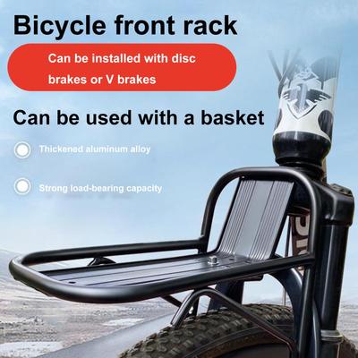 Bike Front Rack Aluminum Alloy Luggage Carrier Racks Stable Mountain Bike Front Luggage Rack for Cycling Mountain/Road Bike