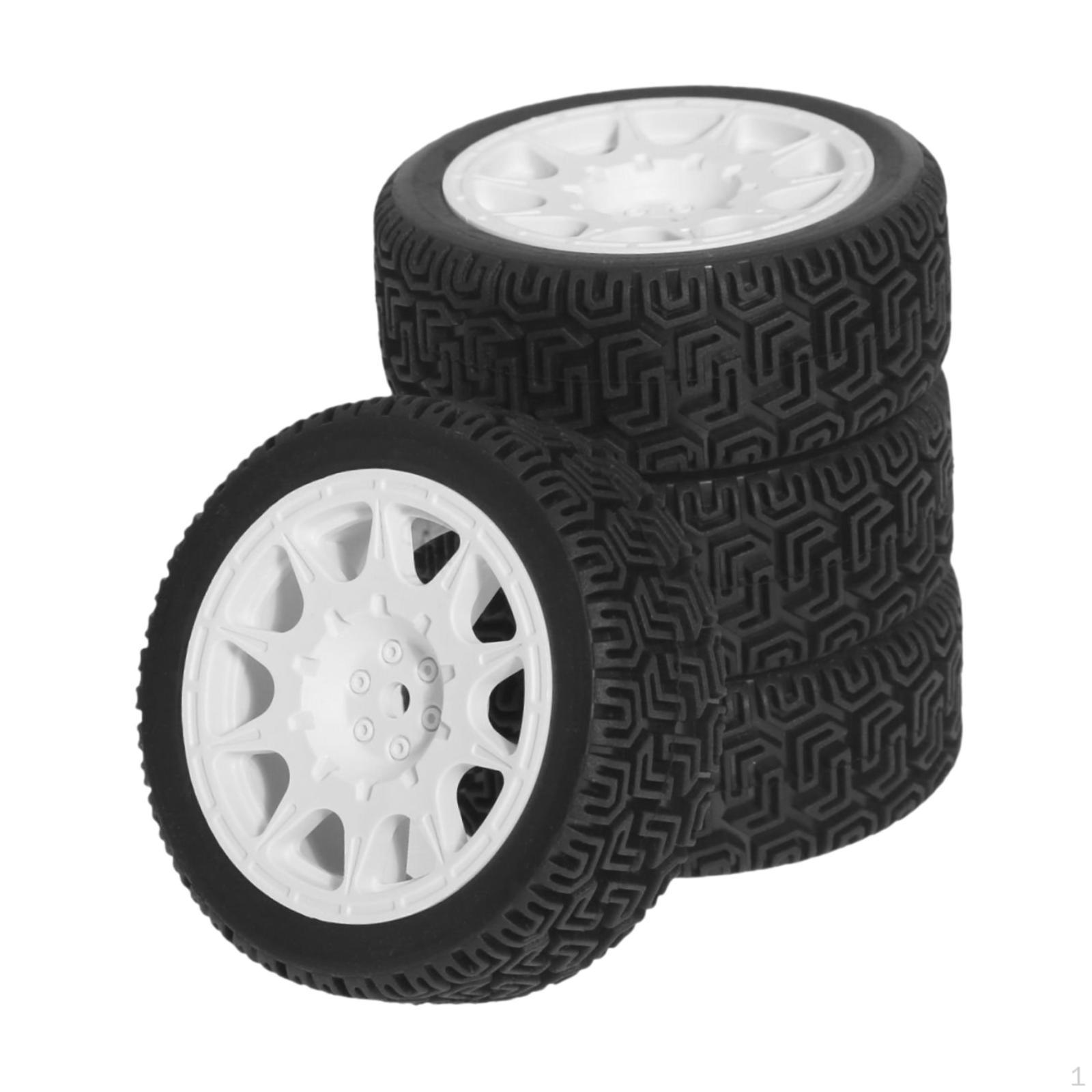 

4 Pieces 1/10 RC Rally Tires Parts Easy to Install Sturdy Modification Accessory Upgrade Part білий