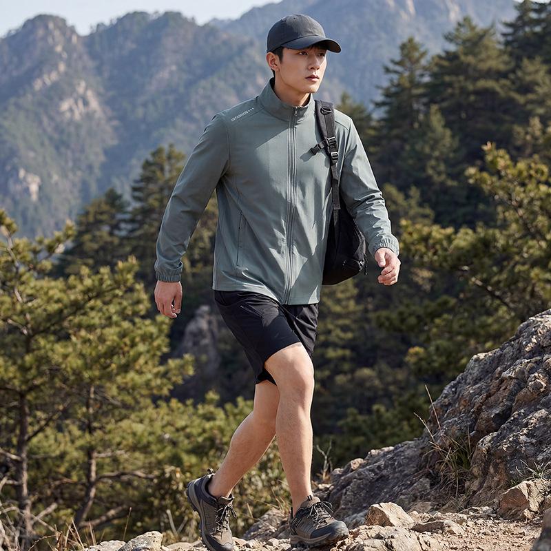 Elderly Dad s Breathable Ice Silk Summer Jacket with UV Protection