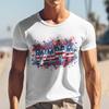 Men's T-shirt With Happy MAMA Patriotic Unisex White 100% Cotton Plus Size Tee