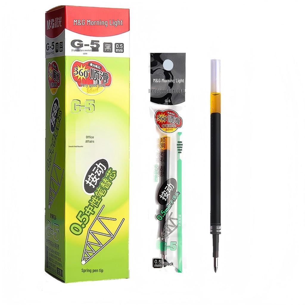 Morning Light G-5 Bullet Tip Click Pen Refill, 0.5mm - Black, Red, Blue