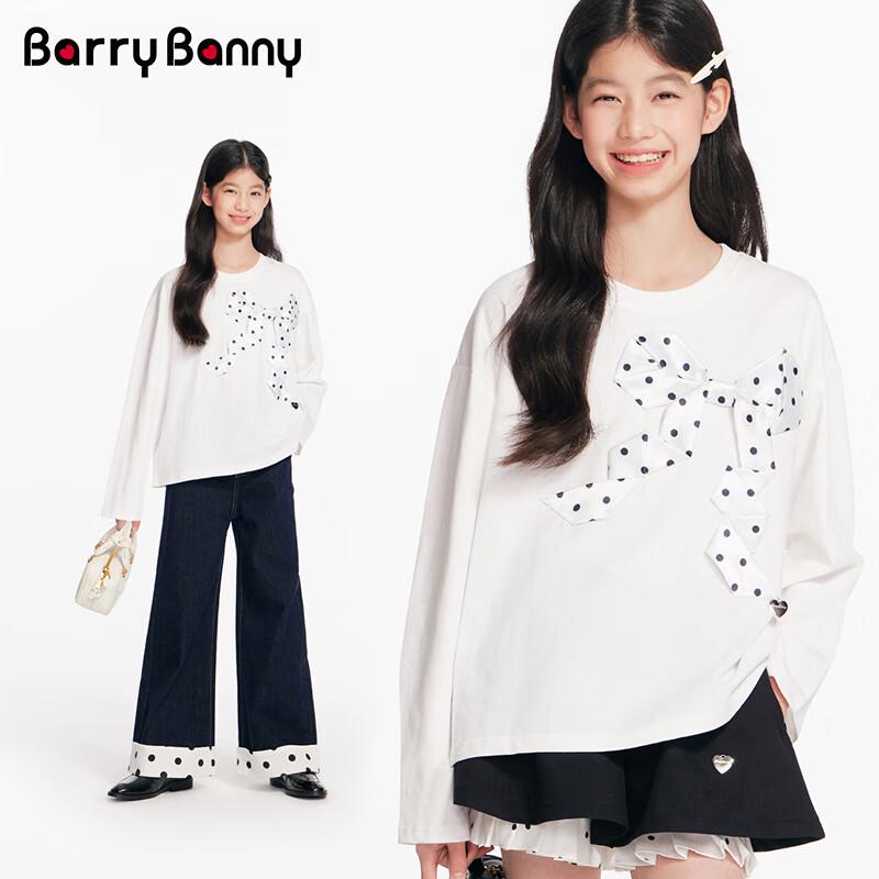 BARRY BANNY Girls  Bow Cotton Long Sleeve T-Shirt 120
