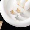Luxury Micro-Inlaid Zirconia Lily Flower Stud Earrings for Women