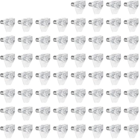 60PCS 5mm/0.2Inch Shelf Support Pins, Plastic Cabinet Shelf Pegs, Clear Shelf Support Pegs for Bookshelf, Kitchen, Display Cabinet