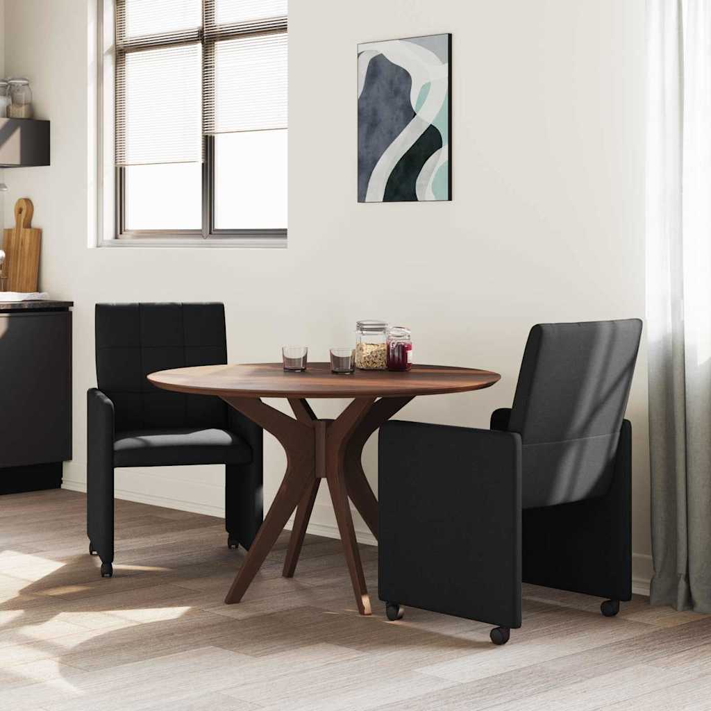 Dining Chairs with Casters 2 pcs Black 58 x 65 x 94 cm Fabric