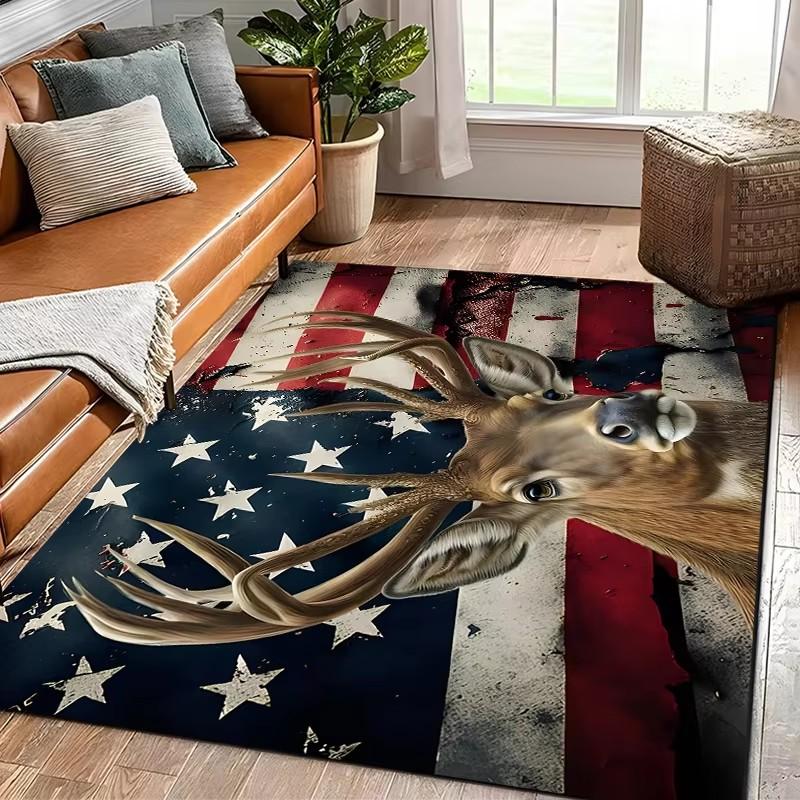 Large Area Rugs Deer Pattern Carpet for Living Room Bathroom Mat Creative Doormat Carpet for Bedroom Home Decor Alfombras Cool