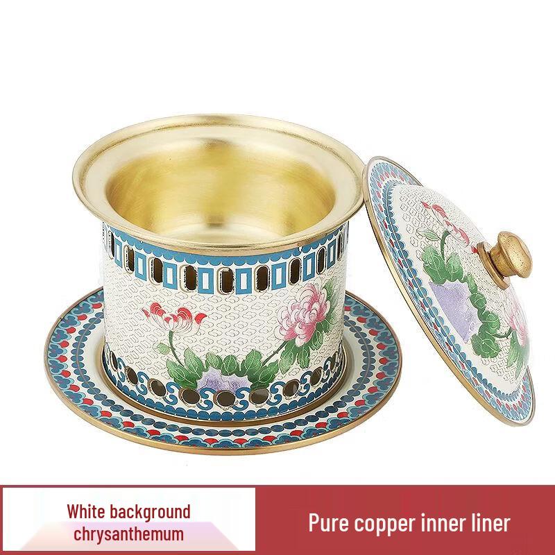 Qiuqiao Single-Person Enamel Cloisonné Copper Hot Pot & Grill