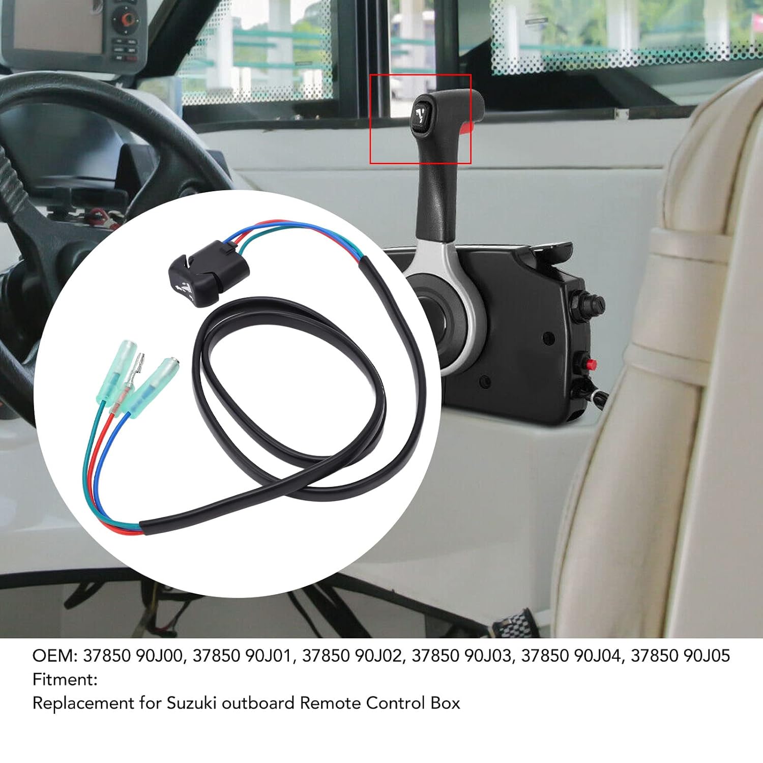 Trim Tilt Switch, Trim and Tilt Switch 37850 90J00 ABS Replacement for Outboard Remote Control Box