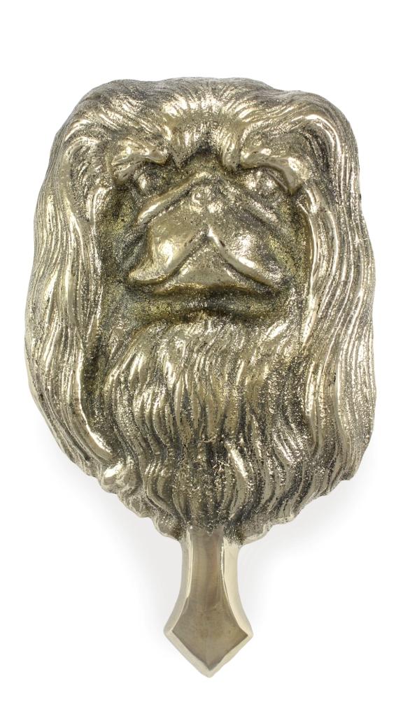 Pekińczyk - Kołatka Do Drzwi W Kształcie Głowy Psa, Mosiężna Kołatka, Retro Dekoracja Na Drzwi Marki Art-Dog