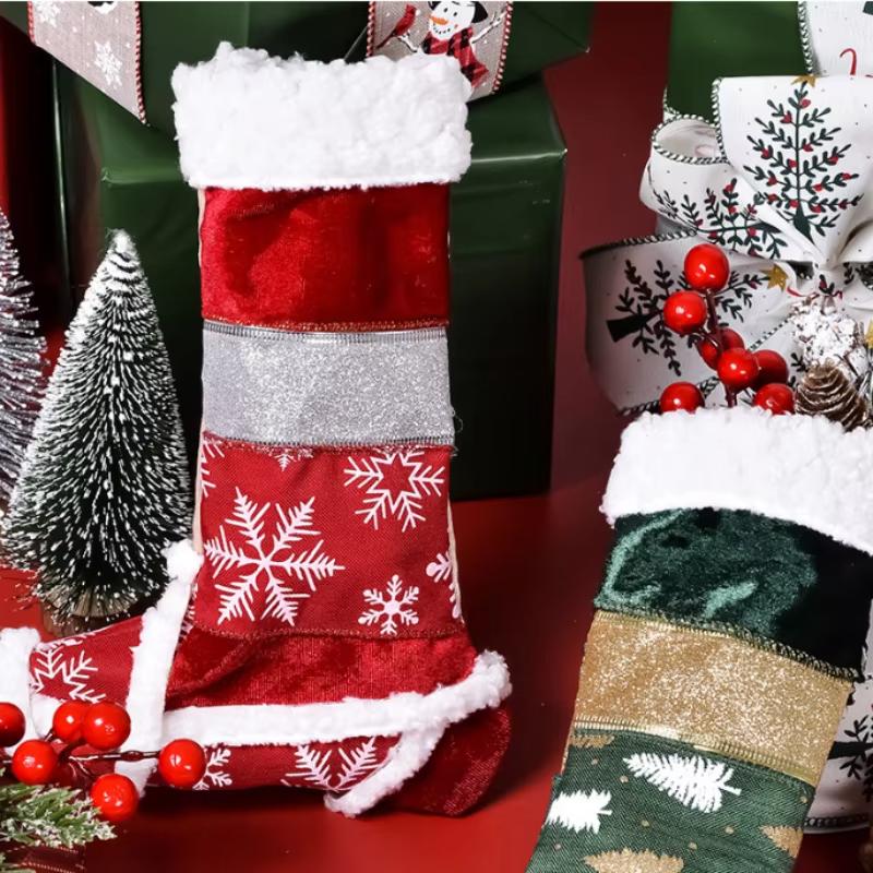 Christmas gift wrapping ribbon, DIY handmade satin bow tie ribbon,perfect for flower garlands, banners,Christmas,Thanksgiving