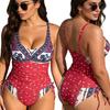 2026 New Women's One-piece Swimsuit Digital Printing Suspender Tube Top High Waist Swimsuit OM2428