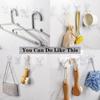 20 Pack Adhesive Hooks for Hanging,  Heavy Duty Wall Door Hooks, Clear Plastic Sticky Hanging Hook for Kitchen Bathroom