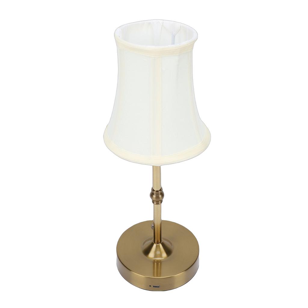 Vintage LED-Tischlampe mit Stoffschirm für Schlafzimmer und Esszimmer
