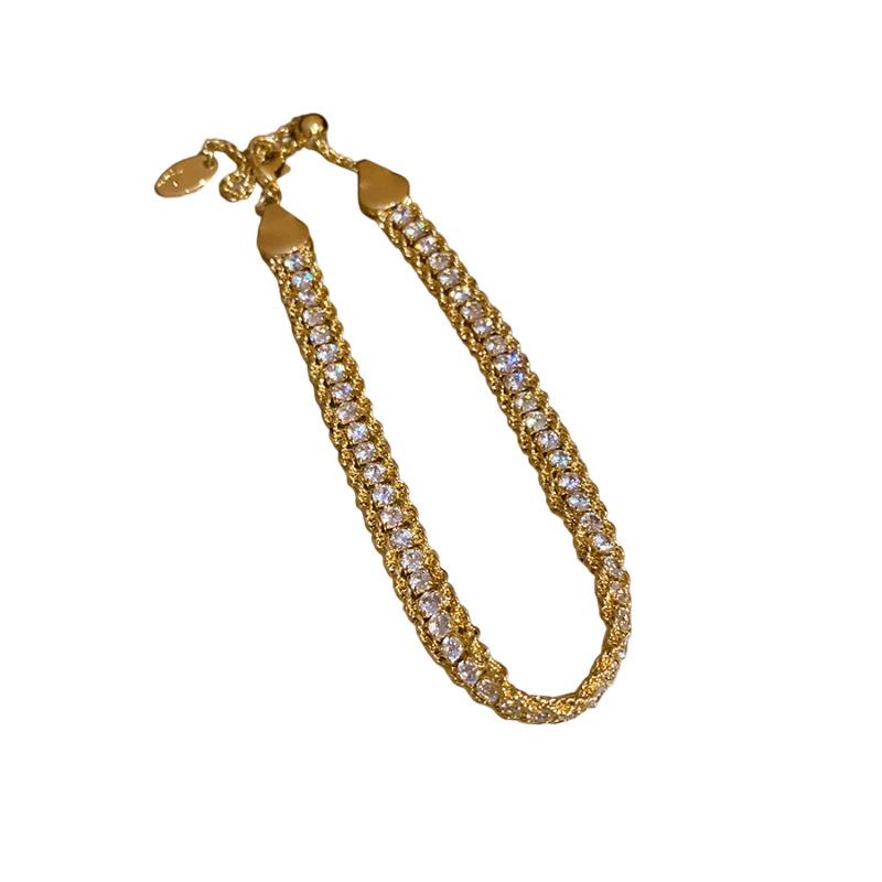 Lux Rhinestone Wrap Bracelet - Korean Style, Trendy Fashion Bangle