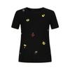 JUZUI Women's Fruit Embroidered Beaded Slim-Fit T-Shirt