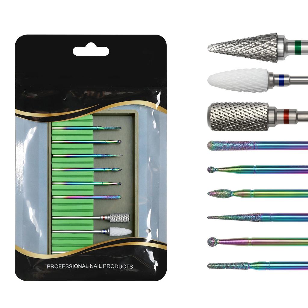 Alloy Tungsten Steel Nail Drill Bits Kits To Remove Cuticle Nail Art Grinding Head Tool Ceramic Nail Polishing Tool