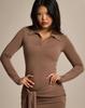 Kulsiseu Cs Hip Shirring Mini Dress-007 (Brown)