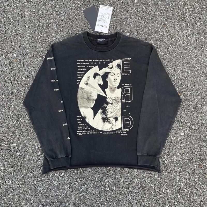Unisex Vintage American Style Graphic Long Sleeve T-Shirt Loose Fit Streetwear Print Tee Fall