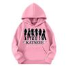 Girls' Fashion Long-Sleeve Hooded Sweatshirt with Print and Pockets