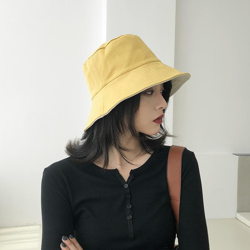 Hat Double-sided Bucket Hat Women's Autumn and Winter Versatile Trendy Brand Sun Hat Sun Protection Show Face Small Spring and Autumn Summer