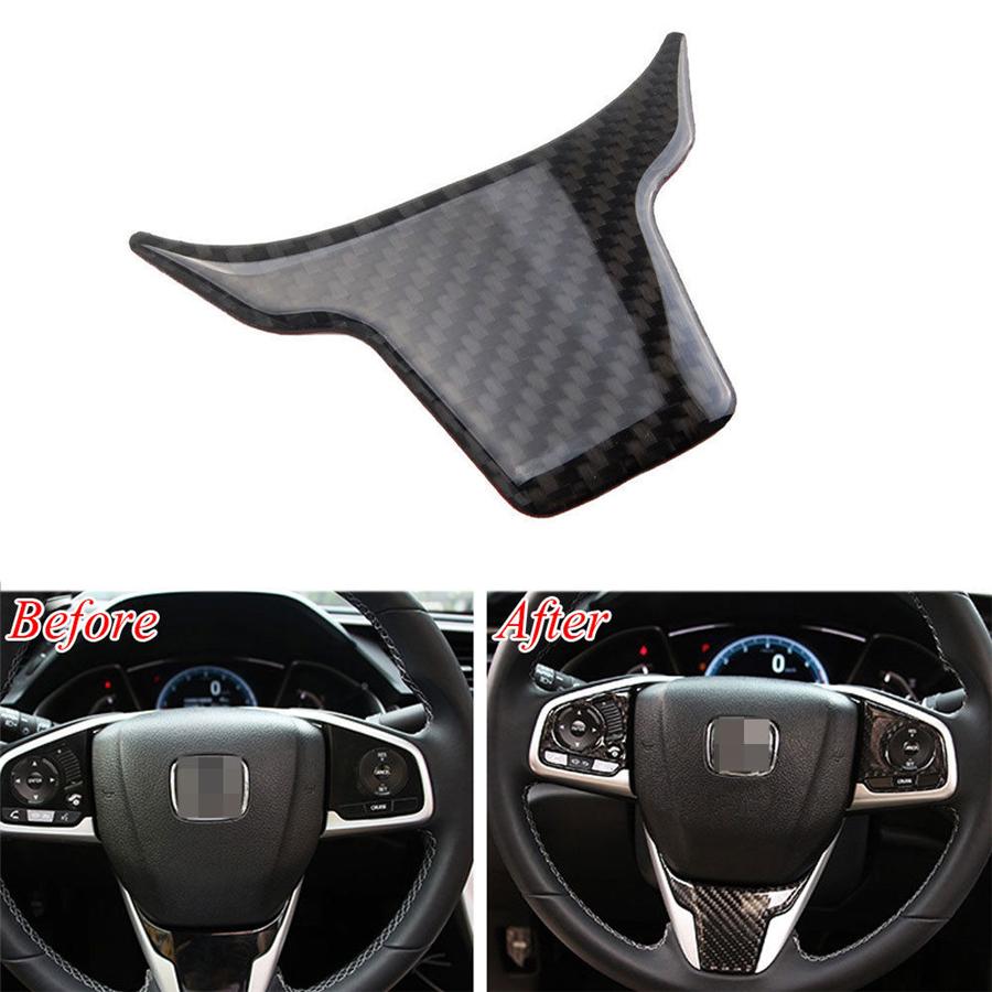 1 buc. Aspect fibră de carbon Ornament panou interior volan Potrivit pentru Honda Civic a 10-a 2016-2019