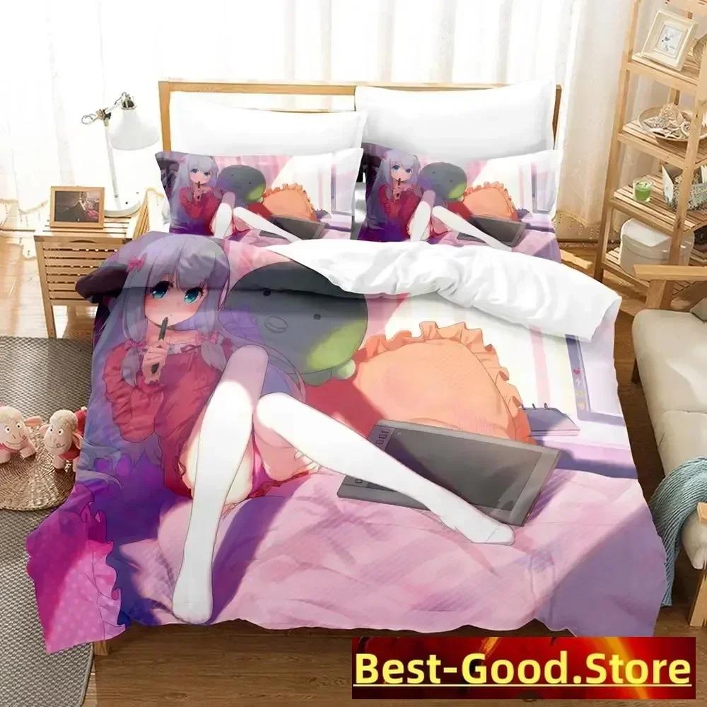 Sagiri Izumi Bedding Set Single Twin Full Queen King Size Bed Set Adult Kid Bedroom Duvetcover Sets Anime Parure De Lit Bed