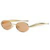 New European and American sardines metal glasses legs sunglasses fashion oval small frame sunglasses trendy sunglasses big name