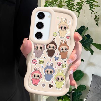 Cute Cartoon Labubu Soft Phone Cover for Samsung Galaxy A52 A73 A12 A11 S24 Ultra 5G S23 S22 S21 S20 FE Wave Edge Shockproof Protective Rubber Case