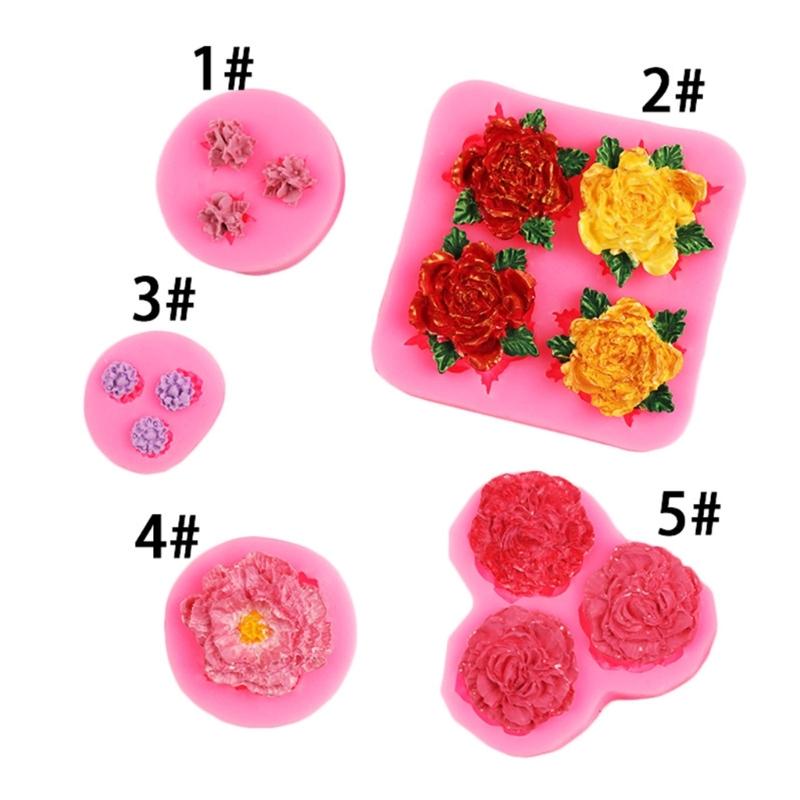 Mini-Blumen-Serie Silikonform DIY Handgemacht Fondant Kuchen Backen Schokolade Zucker Kuchen Werkzeuge Harz Ton Herstellung Form