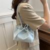 Stylish 2024 Women's Pu Leather Bucket Bag Trendy Single Shoulder Handbag With Bow