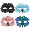 Decorative Feather Masque for Dancing Bird Masquerade Masque, Iridescent Half Face Unique Comic Exhibition with 3D Beak Halloween Costume, Cosplay