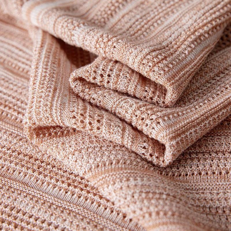 Damen Rundhals Kurzarm Stricktop aus Leinenmischung
