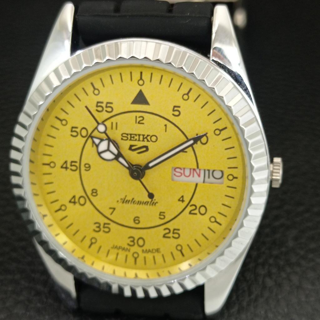 JAPAN VINTAGE REFURBISHED SEIKO 5 AUTOMATIC 6309A MENS YELLOW WATCH a442941-1