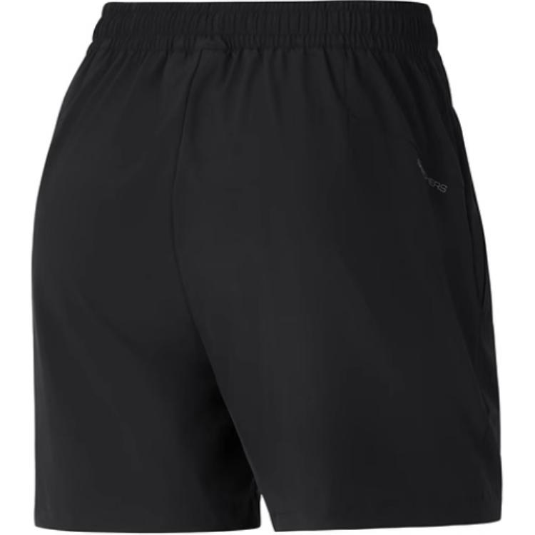 Skechers Comfortable Woven Solid Color Five-Point Casual Shorts Women Shorts Carbon-Black P324W016-0018